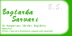 boglarka sarvari business card