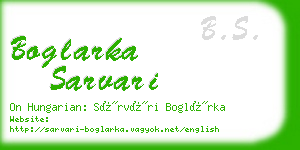 boglarka sarvari business card